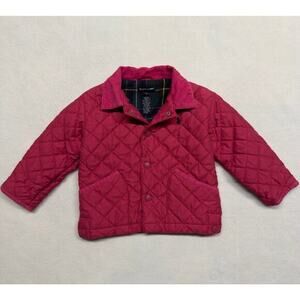 Ralph Lauren Quilted Corduroy Trim Jacket Girls‎ Toddler Size 3T Hot Pink